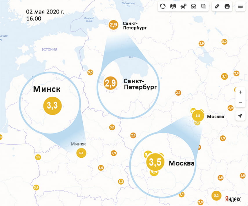 Индекс самоизоляции: Минск наравне с городами, где введен карантин 3