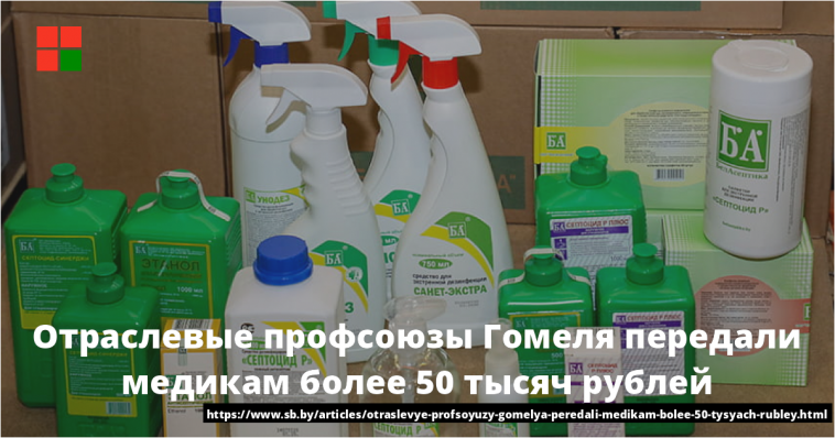 Отраслевые профсоюзы Гомеля передали медикам более 50 тысяч рублей 1
