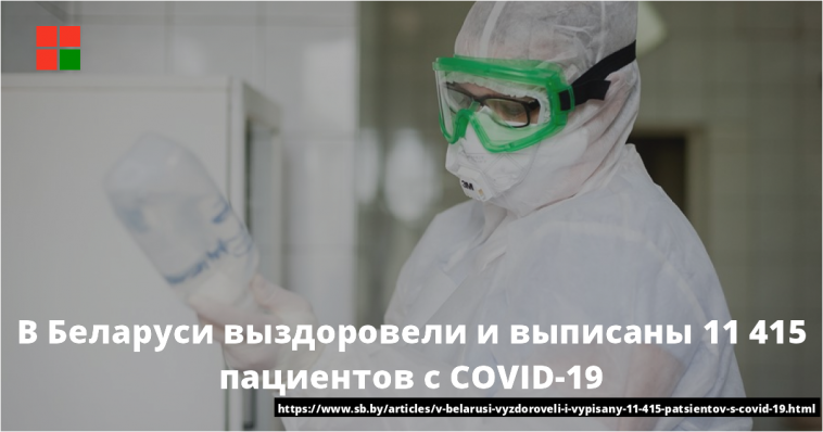 В Беларуси выздоровели и выписаны 11 415 пациентов с COVID-19 1