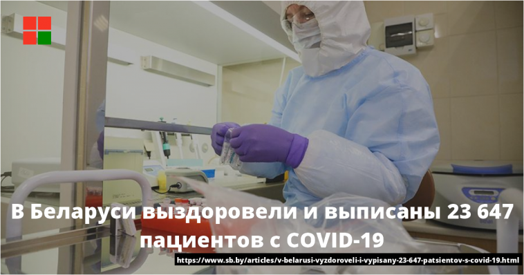 В Беларуси выздоровели и выписаны 23 647 пациентов с COVID-19 1