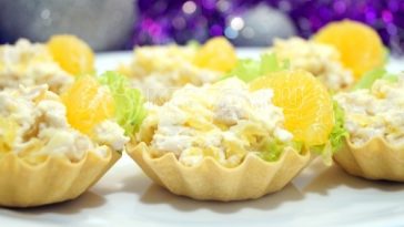 Тарталетки с салатом «Мандариновый рай» 10