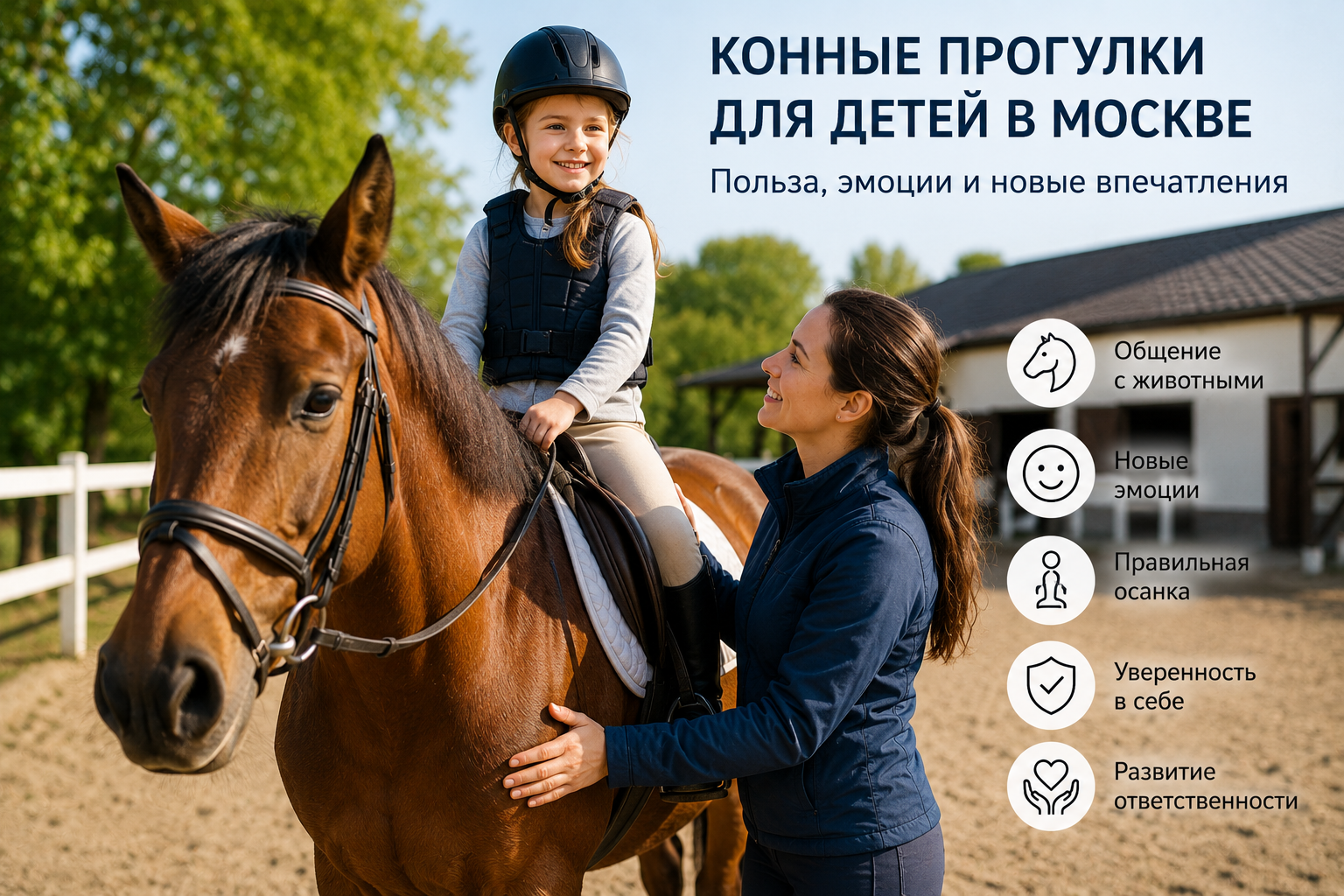 покатать ребенка на лошади